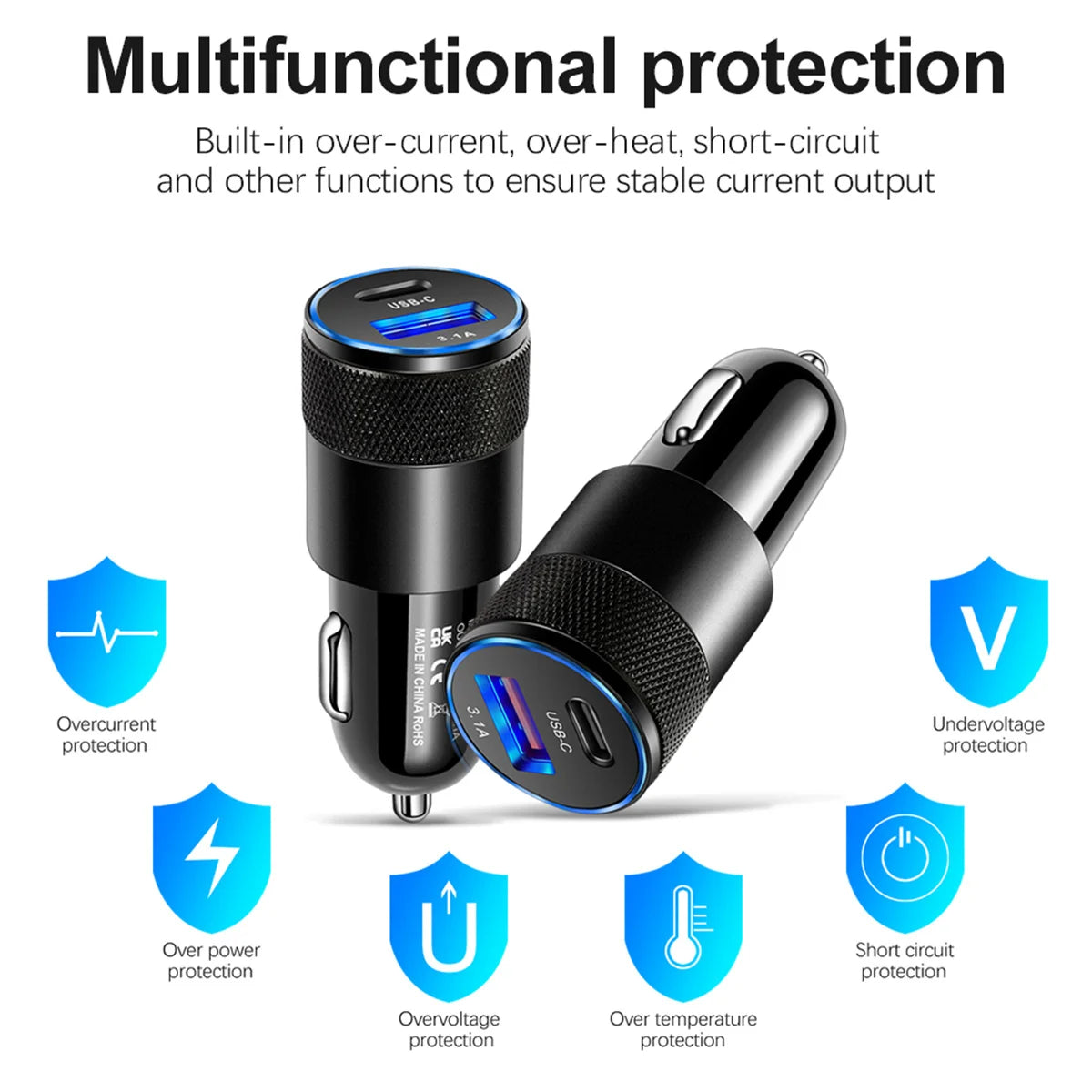 Car Charger USB Type C Fast Charging