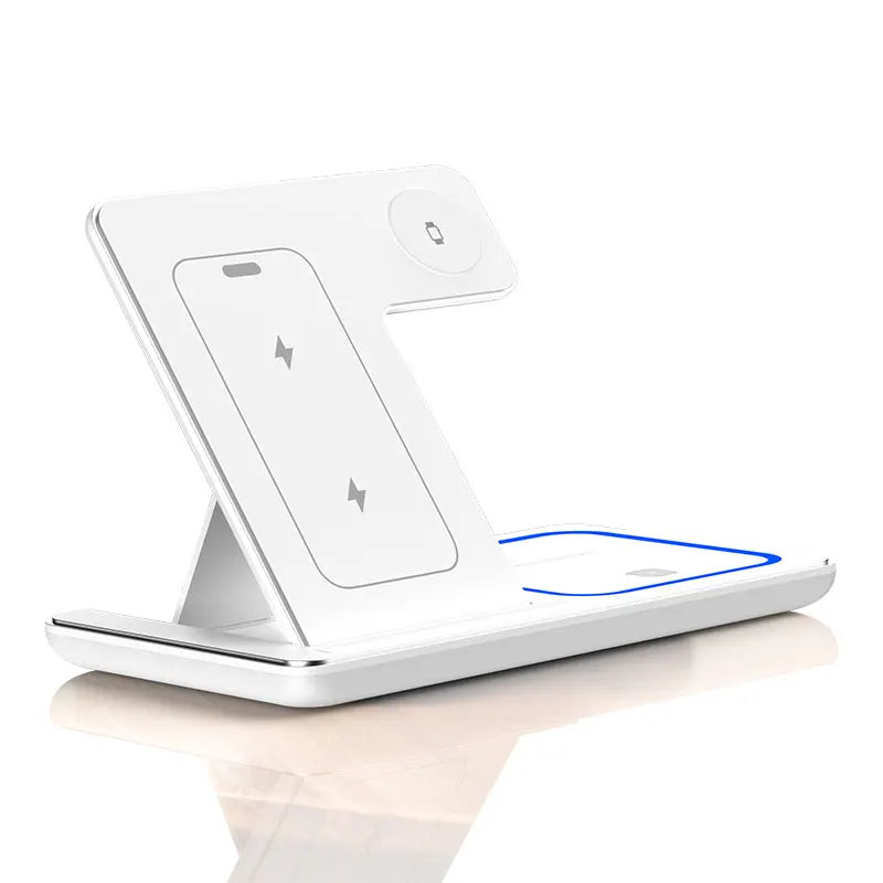 Fast Wireless Charger Stand 3 in 1 Foldable Charging Station