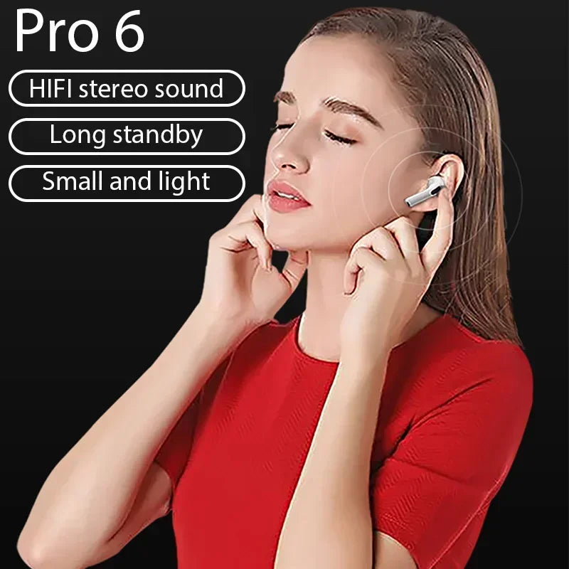 Pro 6 Bluetooth earphones for iPhone